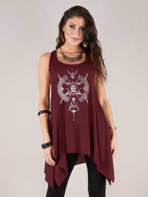 Topuri Toonzshop Ilanga Printed Knotted Sleeveless Tunic Dama Argintii | AKCNLSX-25