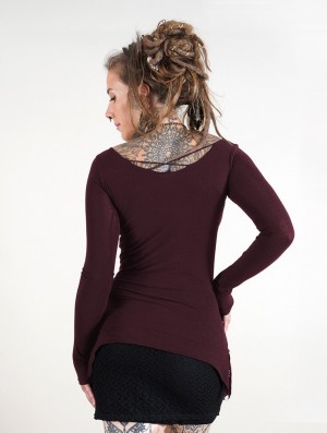 Topuri Toonzshop Jäleeya Long Sleeved Top Dama Wine | KHSIDAJ-45