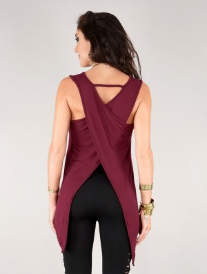 Topuri Toonzshop Keiko Sleeveless Top Dama Wine | BQLVOYZ-14