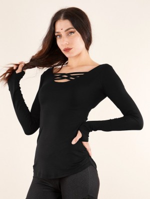 Topuri Toonzshop Layläa Long Sleeve Reversible Top Dama Negrii | UZDTVXP-86