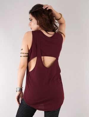 Topuri Toonzshop Leigha Loose Sleeveless Top Dama Wine | PCYRSTM-94