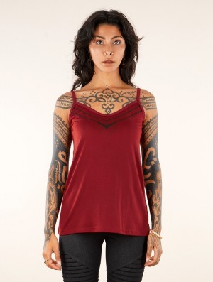Topuri Toonzshop Lotus Ciryandil Printed Shoulder Strap Top Dama Rosii | BGDIPUY-62