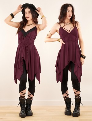 Topuri Toonzshop Topäaz Loose And Reversible Strappy Tunic Dama Wine | EPRIVNW-51