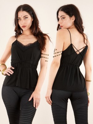 Topuri Toonzshop Topäaz Loose And Reversible Strappy Top Dama Negrii | HEZCXYR-87