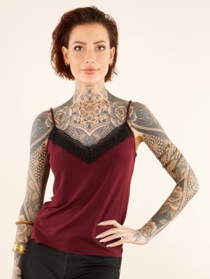 Topuri Toonzshop Topäaz Loose And Reversible Strappy Top Dama Wine | WXQRHCZ-14