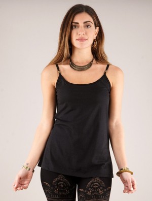 Topuri Toonzshop Ullinn Shoulder Strap Top Dama Negrii | WJAPTBC-68