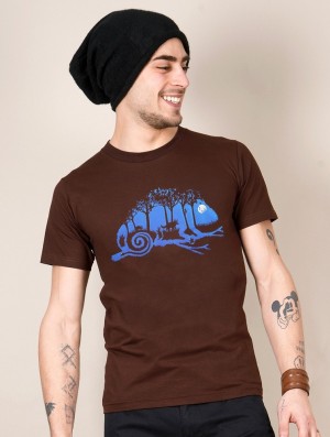 Tricou Toonzshop Cameleon Printed Short Sleeve T-shirt Barbati Maro | VPUEAMR-31