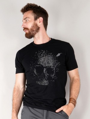 Tricou Toonzshop Dots Skull Printed Short Sleeve T-shirt Barbati Negrii | EBQVCJO-19