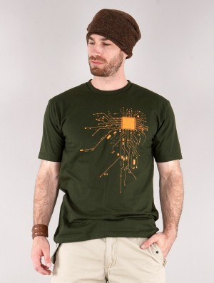 Tricou Toonzshop Electrosystem Printed Short Sleeve T-shirt Barbati Verzi | ZOQECUJ-02