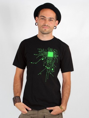 Tricou Toonzshop Electrosystem Printed Short Sleeve T-shirt Barbati Negrii Verzi | WBNCMAJ-82