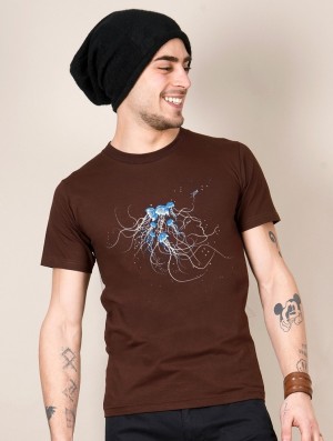 Tricou Toonzshop Jellyfish Printed Short Sleeve T-shirt Barbati Maro | FEKTALY-15