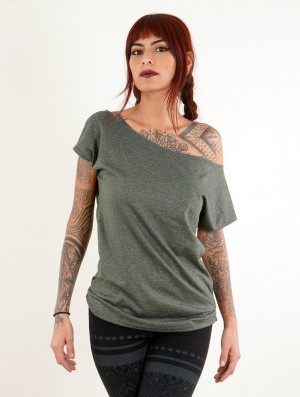 Tricou Toonzshop Kayäazü Boat Neck Loose T-shirt Dama Verzi | OYCRVUD-63