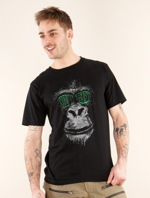 Tricou Toonzshop Matrix Gorilla Printed Short Sleeve T-shirt Barbati Negrii | BMEPAWD-80