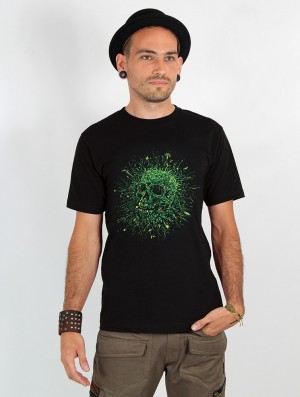 Tricou Toonzshop Nature Skull Printed Short Sleeve T-shirt Barbati Negrii | AYRNIBW-39