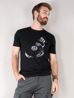 Tricou Toonzshop Play Record Printed Short Sleeve T-shirt Barbati Negrii Albi | GSJOWTH-54