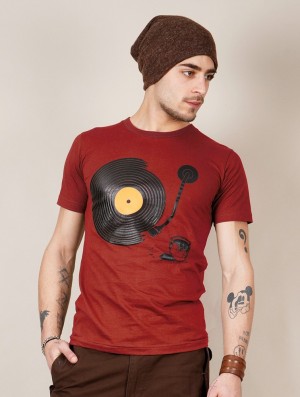 Tricou Toonzshop Record Painter Printed Short Sleeve T-shirt Barbati Rosii | WLJHFKM-24