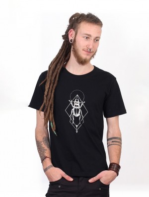 Tricou Toonzshop Scarab Spirit T-shirt Barbati Negrii Argintii | ENYOJVD-59