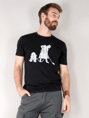 Tricou Toonzshop Vader R2d2 Vacuum Printed Short Sleeve T-shirt Barbati Negrii | RUTKNXA-95