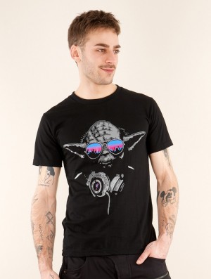 Tricou Toonzshop Yoda Master Printed Short Sleeve T-shirt Barbati Negrii | VADRYON-12